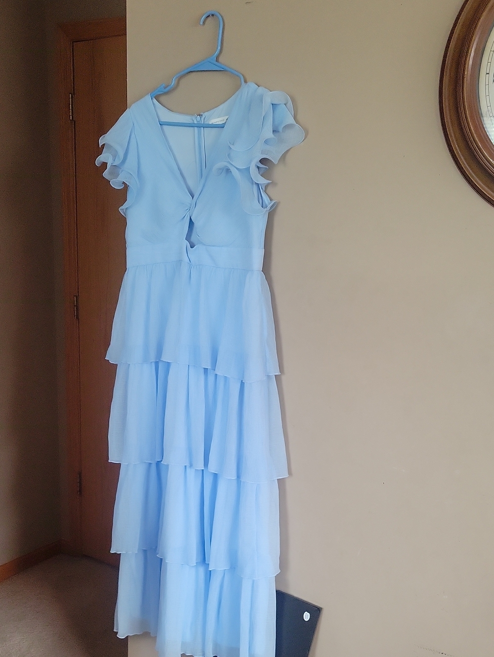 Altar'd State Powder Blue Ruffle Tiered Maxi Dress